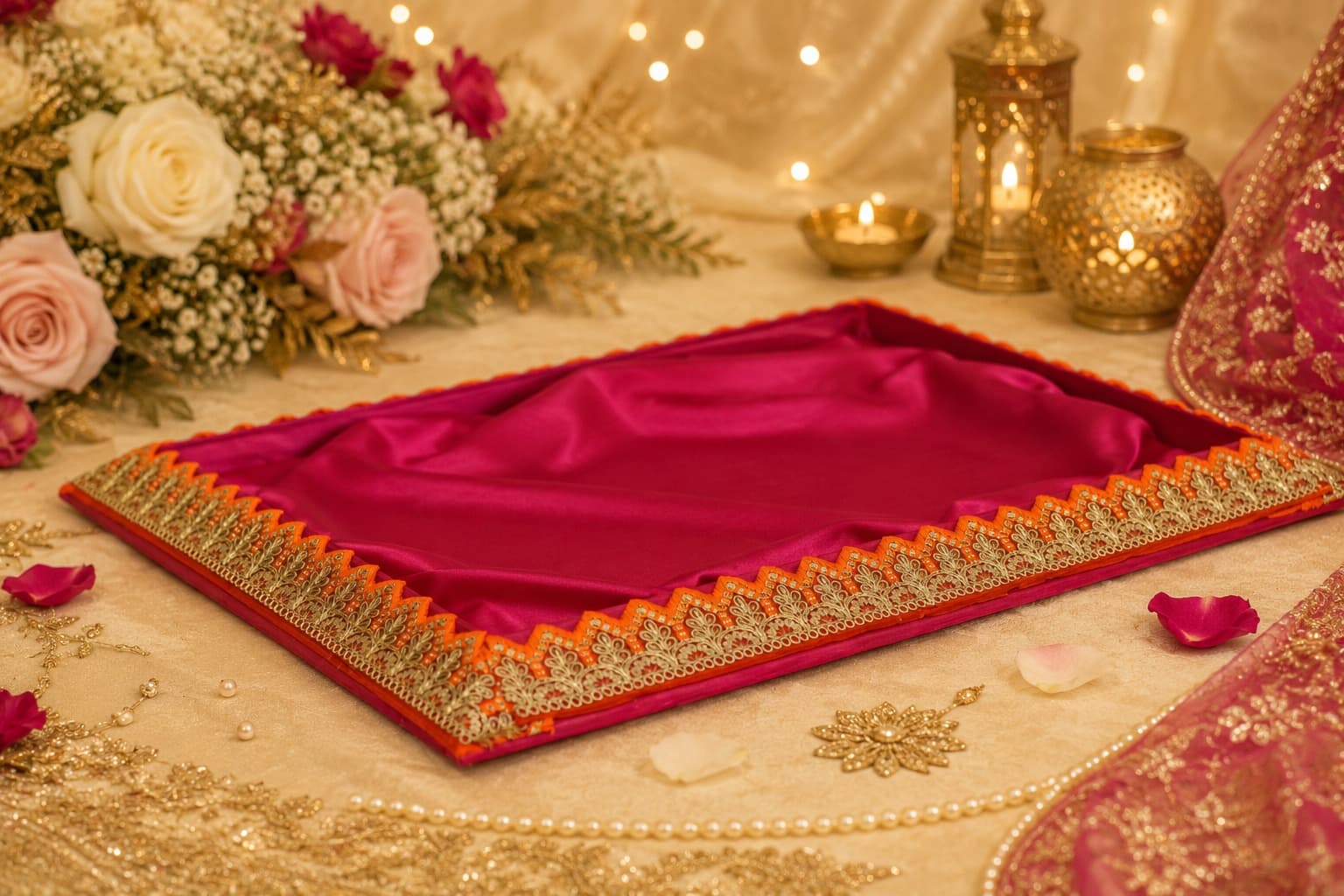 Raw Silk Embroidered Ceremonial Thali